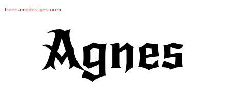 Gothic Name Tattoo Designs Agnes Free Graphic