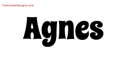 Groovy Name Tattoo Designs Agnes Free Lettering