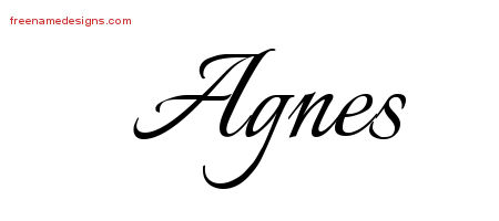 Calligraphic Name Tattoo Designs Agnes Download Free