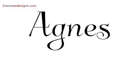 Elegant Name Tattoo Designs Agnes Free Graphic