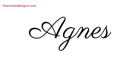 Classic Name Tattoo Designs Agnes Graphic Download