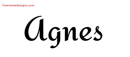 Calligraphic Stylish Name Tattoo Designs Agnes Download Free