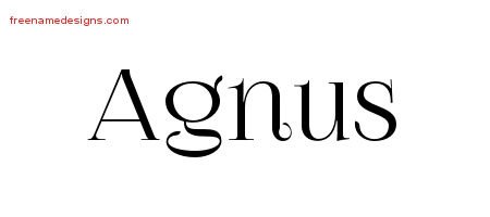 Vintage Name Tattoo Designs Agnus Free Download