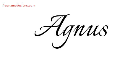 Calligraphic Name Tattoo Designs Agnus Download Free
