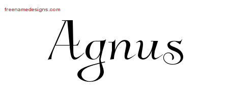 Elegant Name Tattoo Designs Agnus Free Graphic