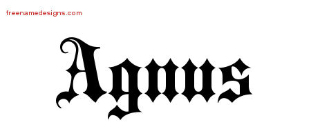 Old English Name Tattoo Designs Agnus Free