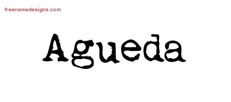 Vintage Writer Name Tattoo Designs Agueda Free Lettering