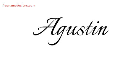 Calligraphic Name Tattoo Designs Agustin Free Graphic
