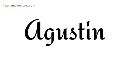 Calligraphic Stylish Name Tattoo Designs Agustin Free Graphic