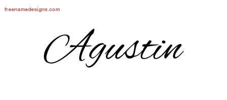 Cursive Name Tattoo Designs Agustin Free Graphic