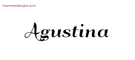 Art Deco Name Tattoo Designs Agustina Printable