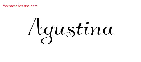 Elegant Name Tattoo Designs Agustina Free Graphic