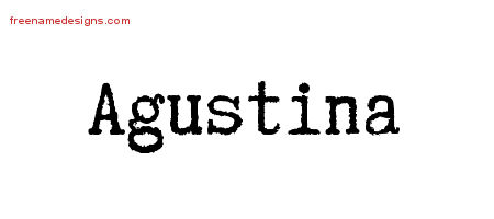 Typewriter Name Tattoo Designs Agustina Free Download