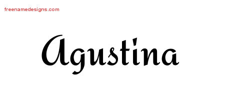 Calligraphic Stylish Name Tattoo Designs Agustina Download Free