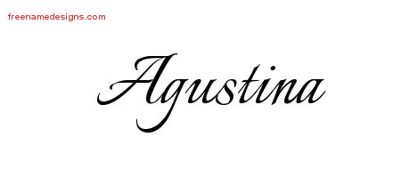 Calligraphic Name Tattoo Designs Agustina Download Free