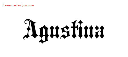 Old English Name Tattoo Designs Agustina Free