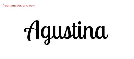 Handwritten Name Tattoo Designs Agustina Free Download