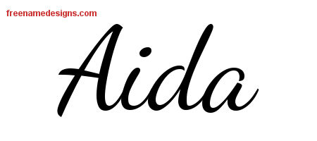 Lively Script Name Tattoo Designs Aida Free Printout