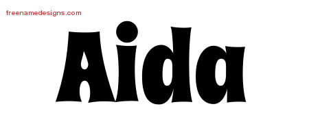 Groovy Name Tattoo Designs Aida Free Lettering