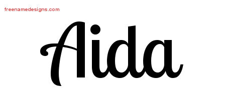 Handwritten Name Tattoo Designs Aida Free Download