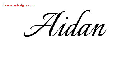 Calligraphic Name Tattoo Designs Aidan Free Graphic