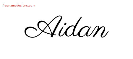 Classic Name Tattoo Designs Aidan Printable