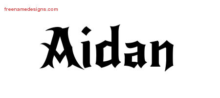 Gothic Name Tattoo Designs Aidan Download Free