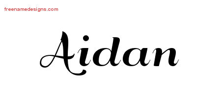 Art Deco Name Tattoo Designs Aidan Graphic Download