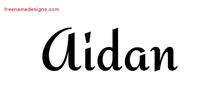 Calligraphic Stylish Name Tattoo Designs Aidan Free Graphic