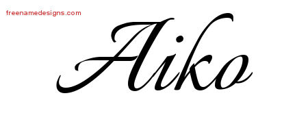Calligraphic Name Tattoo Designs Aiko Download Free