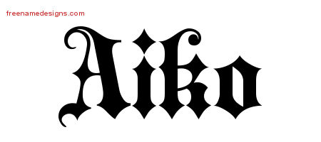 Old English Name Tattoo Designs Aiko Free