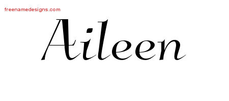 Elegant Name Tattoo Designs Aileen Free Graphic