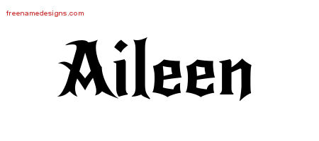 Gothic Name Tattoo Designs Aileen Free Graphic