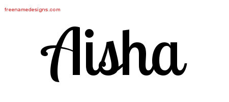 Handwritten Name Tattoo Designs Aisha Free Download