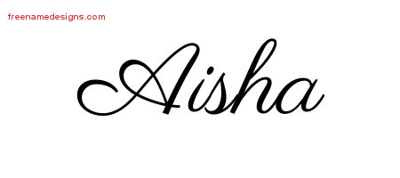 Classic Name Tattoo Designs Aisha Graphic Download