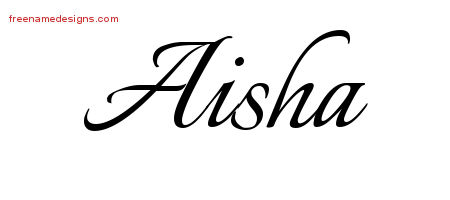 Calligraphic Name Tattoo Designs Aisha Download Free
