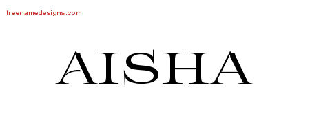 Flourishes Name Tattoo Designs Aisha Printable