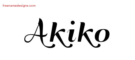 Art Deco Name Tattoo Designs Akiko Printable