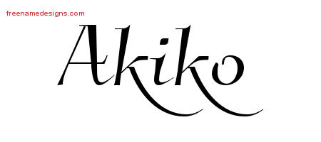 Elegant Name Tattoo Designs Akiko Free Graphic