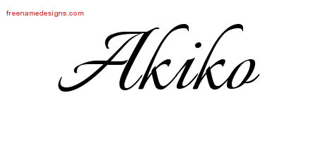 Calligraphic Name Tattoo Designs Akiko Download Free