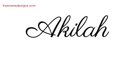 Classic Name Tattoo Designs Akilah Graphic Download