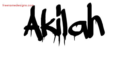 Graffiti Name Tattoo Designs Akilah Free Lettering
