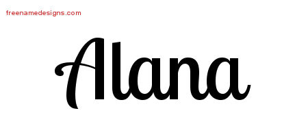 Handwritten Name Tattoo Designs Alana Free Download