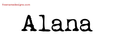 Vintage Writer Name Tattoo Designs Alana Free Lettering