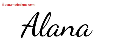 Lively Script Name Tattoo Designs Alana Free Printout