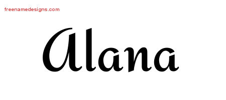Calligraphic Stylish Name Tattoo Designs Alana Download Free