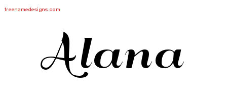 Art Deco Name Tattoo Designs Alana Printable