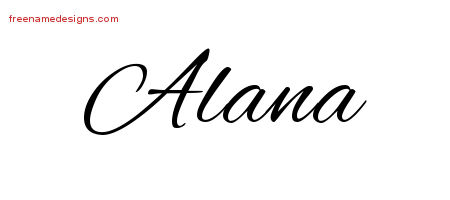 Cursive Name Tattoo Designs Alana Download Free