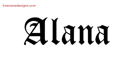 Blackletter Name Tattoo Designs Alana Graphic Download