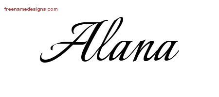 Calligraphic Name Tattoo Designs Alana Download Free